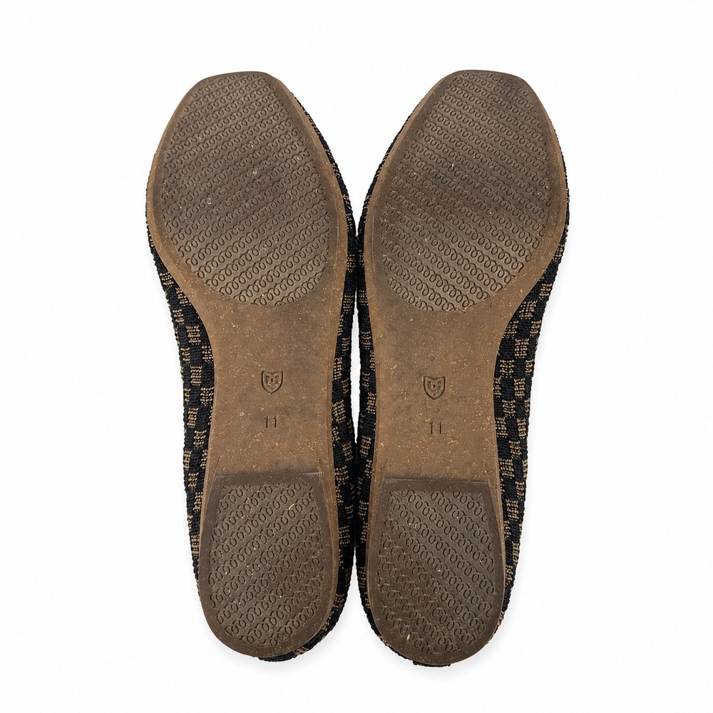 Rothy's The Square Mary Jane Flats Women 11 Wren Black Camel Checkerboard Ballet - Picture 8 of 8